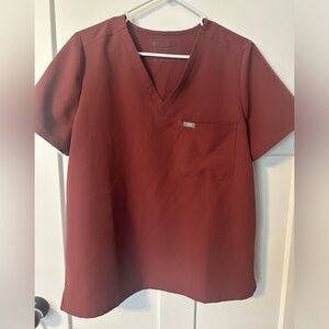 Figs Dark Cherry Caterina scrub top. Discontinued color!
